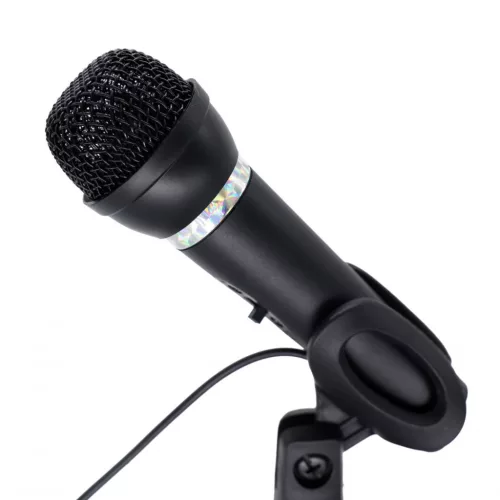GEMBIRD MIC-D-04 KONDENZÁTOR MIKROFON, ASZTALI ÁLLVÁNNYAL, FEKETE
