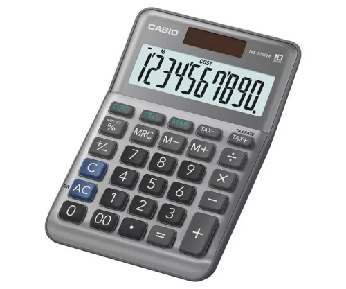 CASIO MS-100FM ASZTALI SZÁMOLÓGÉP, SILVER