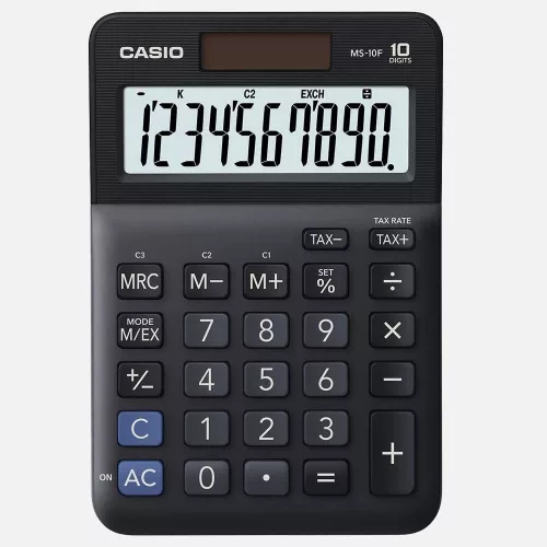CASIO MS-10F ASZTALI SZÁMOLÓGÉP, FEKETE