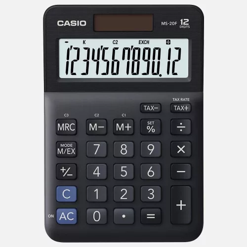 CASIO MS-20F ASZTALI SZÁMOLÓGÉP, FEKETE