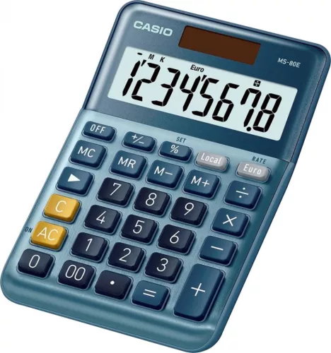 CASIO MS-80E ASZTALI SZÁMOLÓGÉP, KÉK