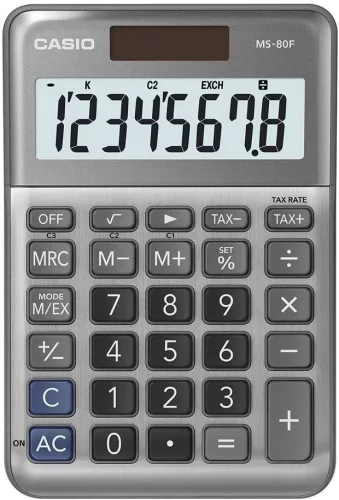 CASIO MS-80F ASZTALI SZÁMOLÓGÉP, SILVER