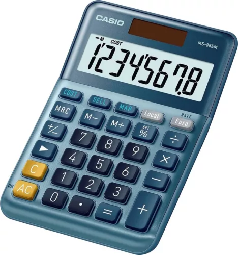 CASIO MS-88EM ASZTALI SZÁMOLÓGÉP, KÉK