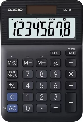 CASIO MS-8F ASZTALI SZÁMOLÓGÉP, FEKETE
