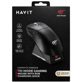 HAVIT MS955WB WIRELESS GAMER EGÉR, DOKKOLÓVAL, FEKETE