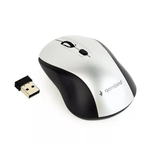 GEMBIRD MUSW-4B-02-BS WIRELESS OPTIKAI EGÉR, BLACK/SILVER