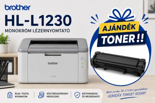 BROTHER HL-L1230W MONO LÉZERNYOMTATÓ + AJÁNDÉK TN-119 UTÁNGYÁRTOTT TONER
