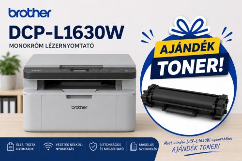 BROTHER DCP-L1630WE A4 USB/WIFI/LAN MONO MULTIFUNKCIÓS LÉZERNYOMTATÓ + AJÁNDÉK TN-119 UTÁNGYÁRTOTT TONER