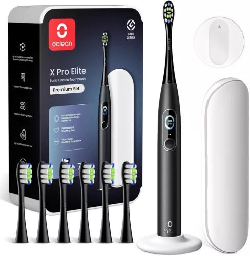 OCLEAN X PRO ELITE PRÉMIUM ELEKTROMOS FOGKEFE CSOMAG, FEKETE