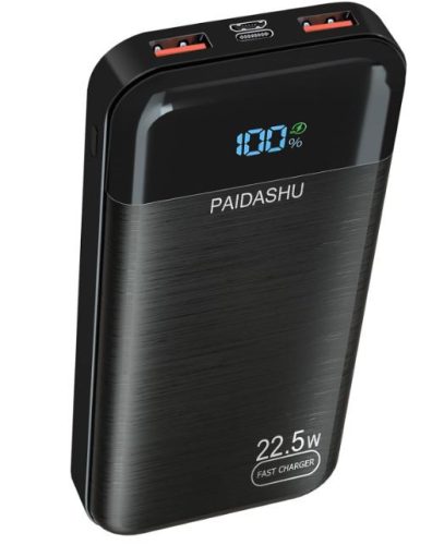 PAIDASHU POWER BANK 27000mAh 22,5W GYORSTÖLTÉS, FEKETE