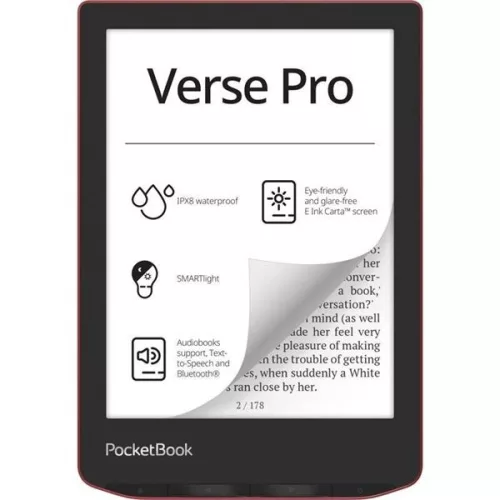 POCKETBOOK 634 VERSE PRO 6" E-BOOK OLVASÓ 16GB PASSION RED