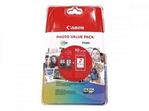 CANON PG-540L/CL-541XL FEKETE/SZÍNES (11ML+15ML) +50DB 10x15CM FOTÓPAPÍR EREDETI MULTIPACK (5224B00