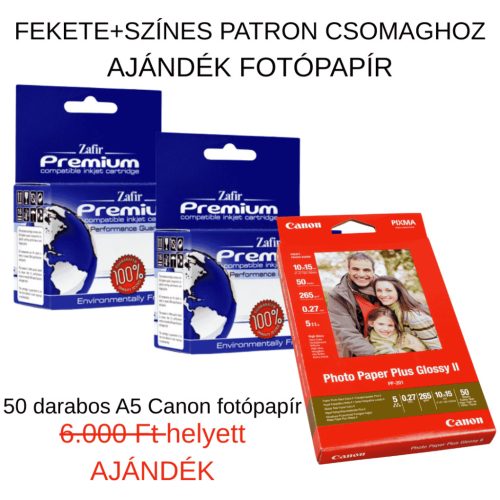 PG-545XL/CL-546XL MULTIPAKK ZAFÍR UGY.  TINTAPATRONSZETT + AJÁNDÉK CANON 10*15 cm 50 db-os FOTÓPAPÍR (PP-201)