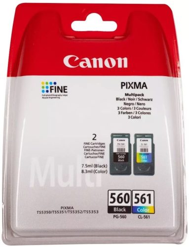 CANON PG-560/CL-561 FEKETE/SZÍNES (7,5ML+8,3ML) EREDETI TINTAPATRON (3713C006)