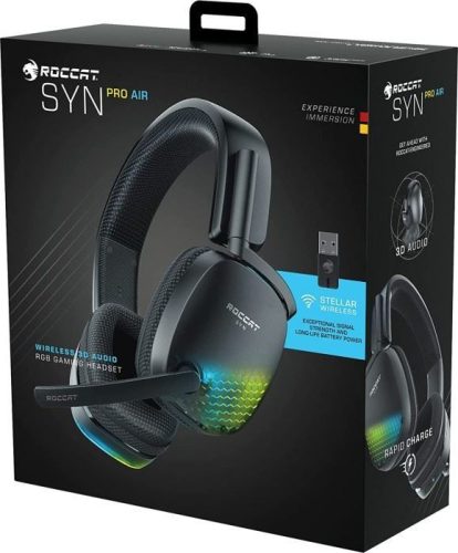 ROCCAT SYN PRO AIR WIRELESS GAMING HEADSET, FEKETE (ROC-14-150-02)