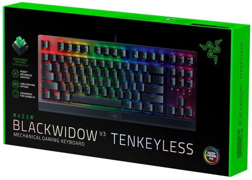 RAZER BLACKWIDOW V3 TKL GAMER MECHANIKUS BILLENTYŰZET US, RGB, GREEN SWITCH (RZ03-03490100-R3M1)