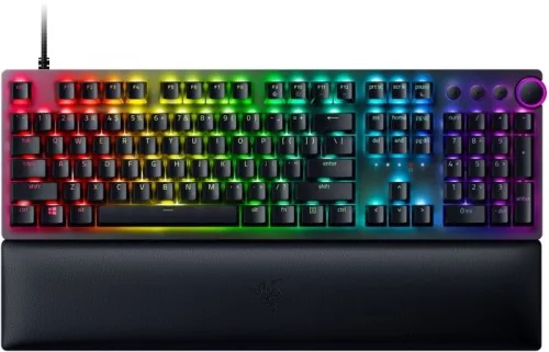 RAZER HUNTSMAN V2 PURPLE SWITCH MECHANIKUS BILLENTYŰZET FEKETE, US