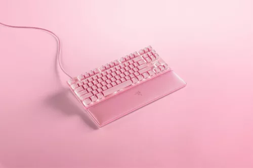 RAZER HUNTSMAN V2 TENKEYLESS VEZETÉKES MECHANIKUS GAMER BILLENTYŰZET, RED SWITCH, US LAYOUT, QUARTZ (RZ03-03942000-R3M1)