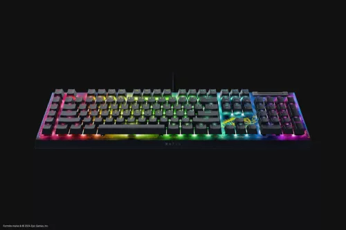 RAZER BLACKWIDOW V4 X MECHANIKUS VEZETÉKES FORTNITE EDITION GAMER BILLENTYŰZET, YELLOW SWITCH, US LAYOUT (RZ03-04703600-R3M1)
