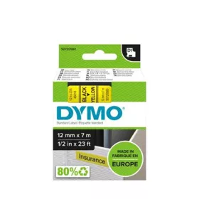   FELIRATOZÓGÉP SZALAG, 12 MM X 7 M, DYMO "D1", SÁRGA-FEKETE (S0720580)
