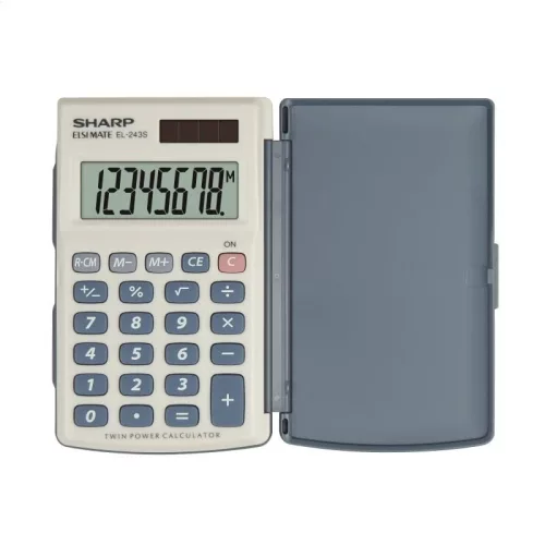 SHARP EL-243S ZSEBSZÁMOLÓGÉP, SZÜRKE