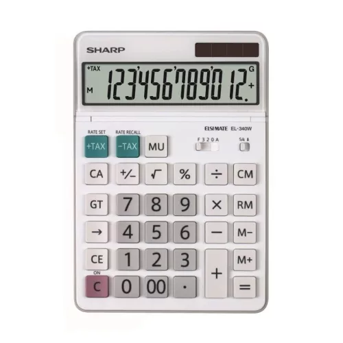 SHARP EL-340W ASZTALI SZÁMOLÓGÉP, FEHÉR