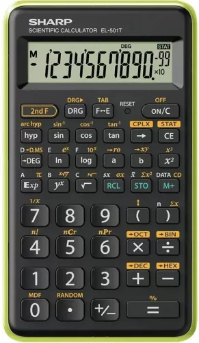 SHARP EL-501TBGR TUDOMÁNYOS SZÁMOLÓGÉP, ZÖLD