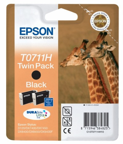 EPSON T0711H (C13T07114H10) (2X11ML) FEKETE EREDETI DUPLAPACK