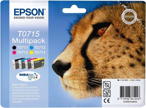 EPSON T0715 (C13T07154012) (7,4ML+3X5,5ML) C,M,Y,BK EREDETI MULTIPACK