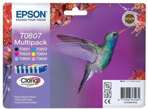 EPSON T0807 (C13T08074011) (6X7,4ML) 6-IN-1 EREDETI MULTIPACK