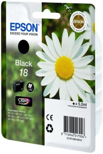 EPSON T1801 (C13T18014012) NO.18 (5,2ML) FEKETE EREDETI TINTAPATRON