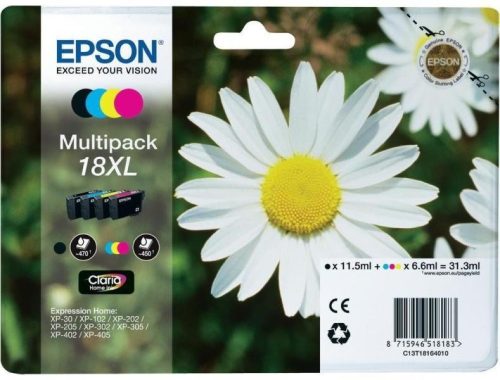 EPSON T1816 (C13T18164012) NO.18XL C,M,Y,BK EREDETI MULTIPACK