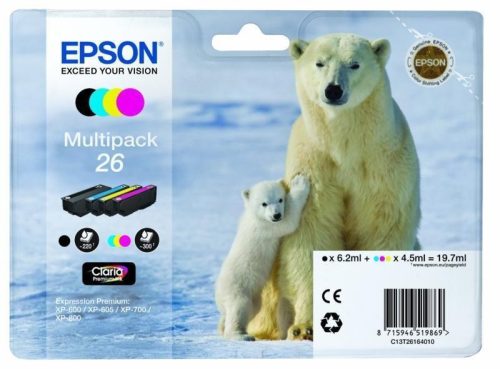 EPSON T2616 (C13T26164010) NO.26 C,M,Y,BK EREDETI MULTIPACK