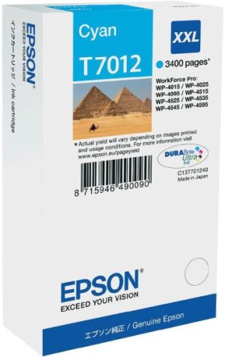EPSON T7012 (C13T70124010) XXL (3,4K) CIÁN EREDETI TINTAPATRON