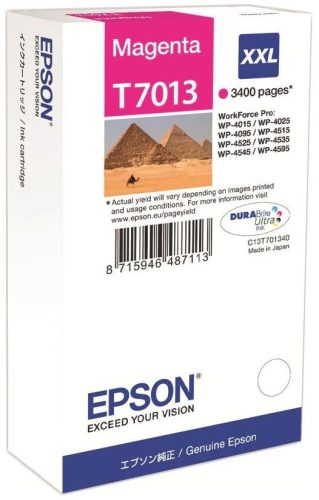 EPSON T7013 (C13T70134010) XXL (3,4K) MAGENTA EREDETI TINTAPATRON