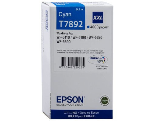 EPSON T7892 (C13T789240) XXL (4K) CIÁN EREDETI TINTAPATRON