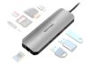 VENTION USB-C -> HDMI/USB3.0X3/RJ45/SD/TF/TRRS 3.5MM/PD (0,15M SZÜRKE ALUMINUM ÖTVÖZET), DOKKOLÓ