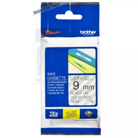   BROTHER TZe-121 ÁTLÁTSZÓ ALAPON FEKETE LAMINÁLT 9MM/8M EREDETI SZALAG (TZE121)
