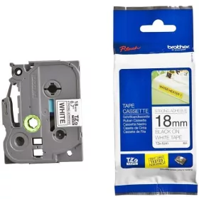  BROTHER TZe-241 FEHÉR ALAPON FEKETE LAMINÁLT 18MM/8M EREDETI SZALAG (TZE241)