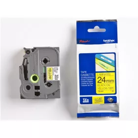   BROTHER TZe-651 SÁRGA ALAPON FEKETE LAMINÁLT 24MM/8M EREDETI SZALAG (TZE651)