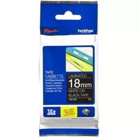   BROTHER TZe-345 FEKETE ALAPON FEHÉR LAMINÁLT 18MM/8M EREDETI SZALAG (TZE345)