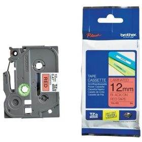   BROTHER TZe-431 PIROS ALAPON FEKETE LAMINÁLT 12MM/8M EREDETI SZALAG (TZE431)