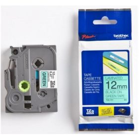   BROTHER TZE-731 ZÖLD ALAPON FEKETE LAMINÁLT 12MM/8M EREDETI SZALAG (TZE731)