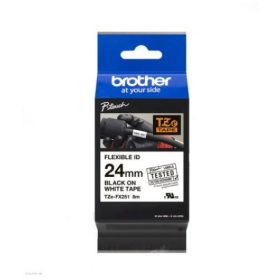   BROTHER TZe-FX251 FEHÉR ALAPON FEKETE FLEXIBILIS LAMINÁLT 24MM/8M EREDETI SZALAG (TZEFX251)