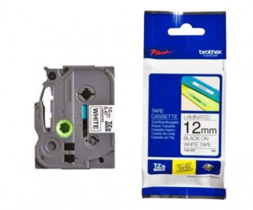 BROTHER TZE-N231 FEHÉR ALAPON FEKETE NEM LAMINÁLT 12MM/8M EREDETI SZALAG (TZE-N231)