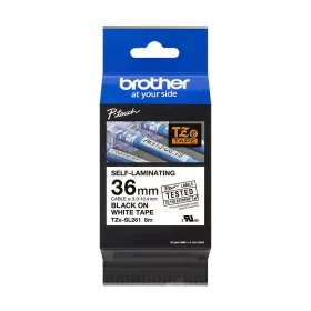   BROTHER TZe-SL261 FEHÉR ALAPON FEKETE ÖNLAMINÁLÓ 36MM/8M EREDETI SZALAG (TZESL261)