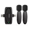 ULANZI V6 3-IN-1 SOKOLDALÚ VEZETÉK NÉLKÜLI CSÍPTETHETŐ MIKROFON SZETT (2 MIKROFON, LIGHTNING/USB-C/JACK), FEKETE