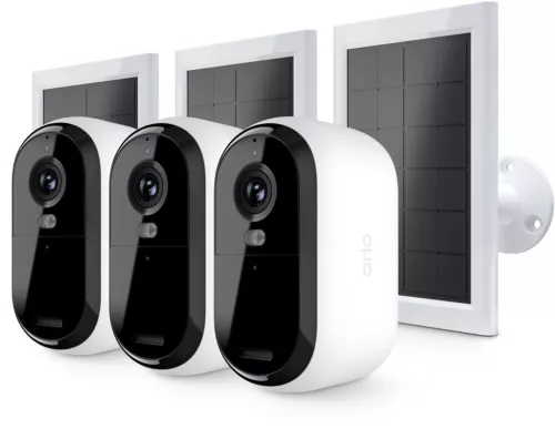ARLO ESSENTIAL (GEN.2) BUNDLE 2K KÜLTÉRI BIZTONSÁGI KAMERA (3 KAMERA SZETT) + (3 ESSENTIAL SOLAR PANEL CHARGER), FEHÉR